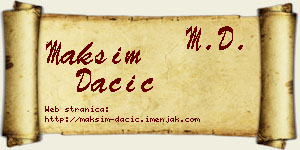 Maksim Dačić vizit kartica